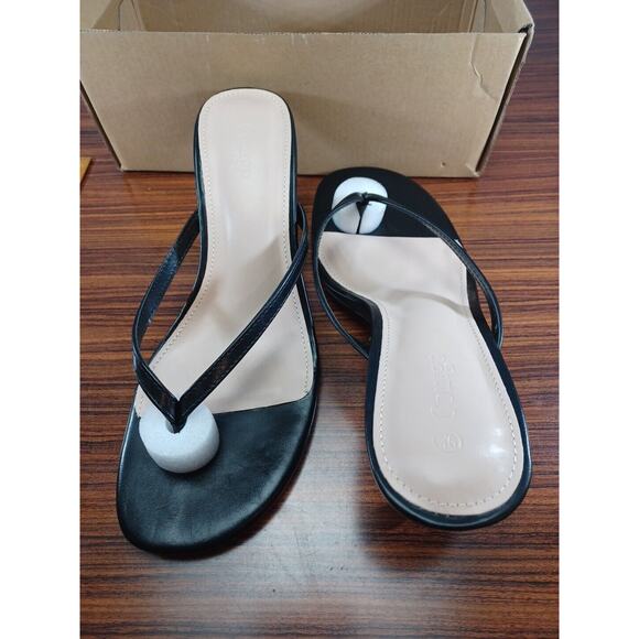 Coutgo Heeled Sandal Strappy Round Toe Flip Flops Fashion Thong Stiletto Size9.5 - Picture 9 of 9